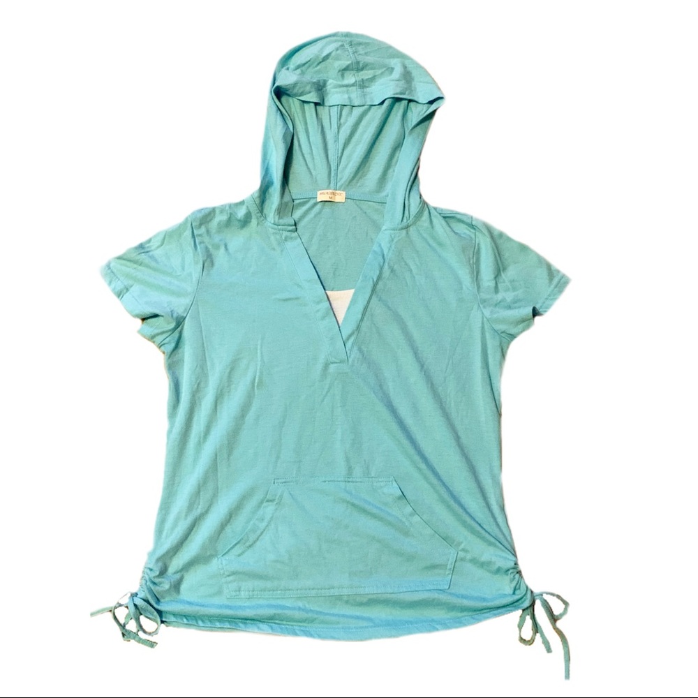 Baby blue top.